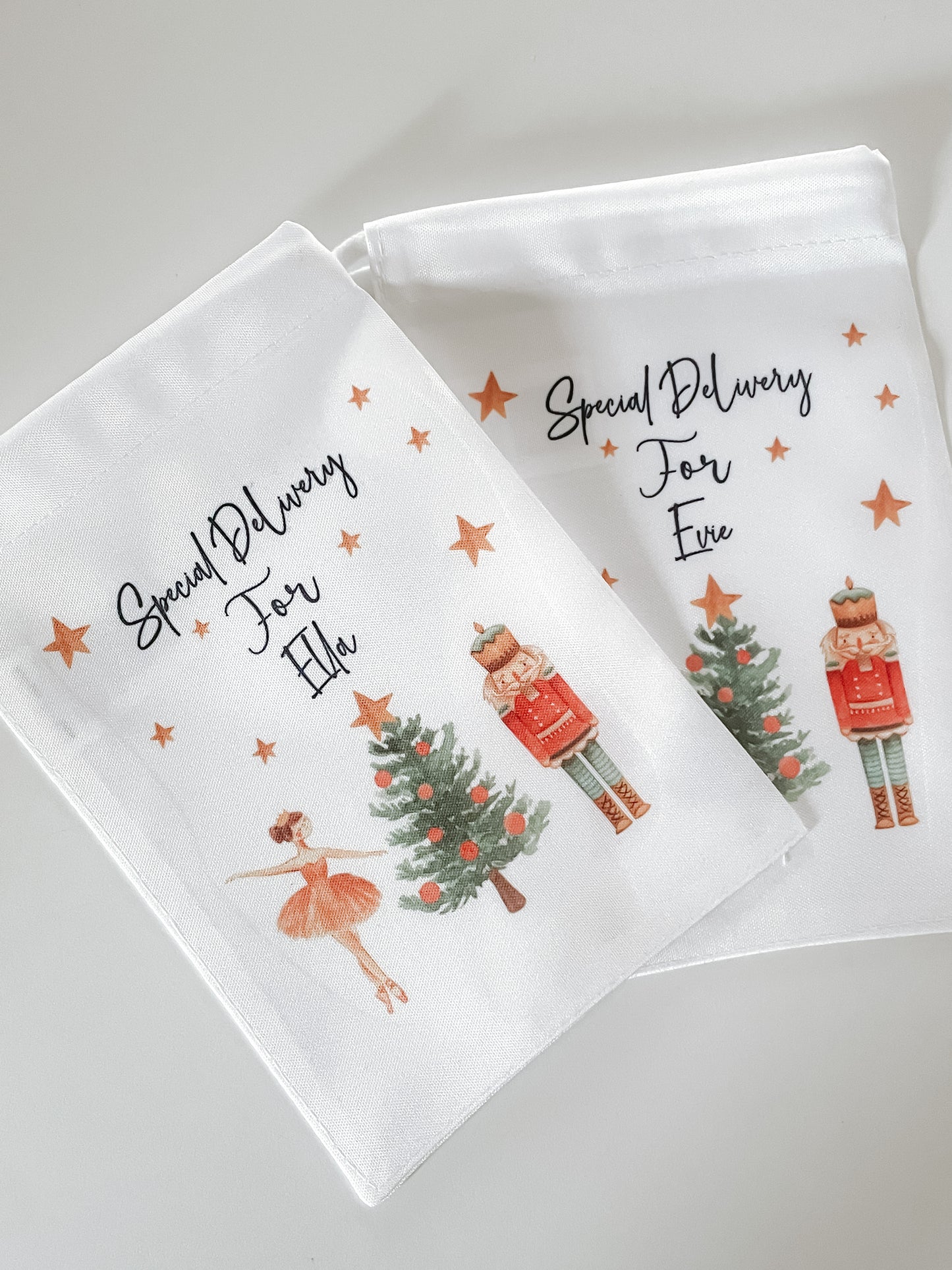 Personalised drawstring Christmas gift bags