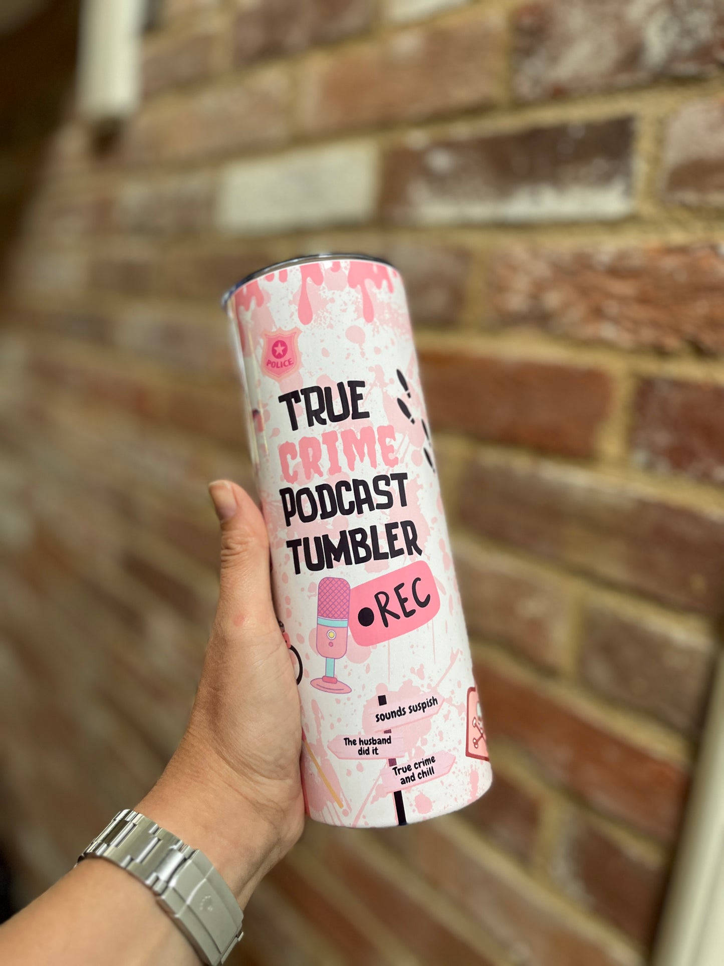 True Crime podcast 20oz tumbler
