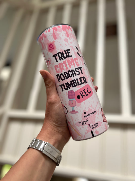 True crime podcast 20oz tumbler