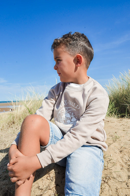🌙 "Stay Wild Moon Child" Kids' Sweatshirt – Cozy Cotton Jumper with Vinyl Print 🌙