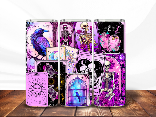 Tarot card 20oz Stainless Steel Tumbler – Mystical Tarot Card Travel Mug with Lid & Straw