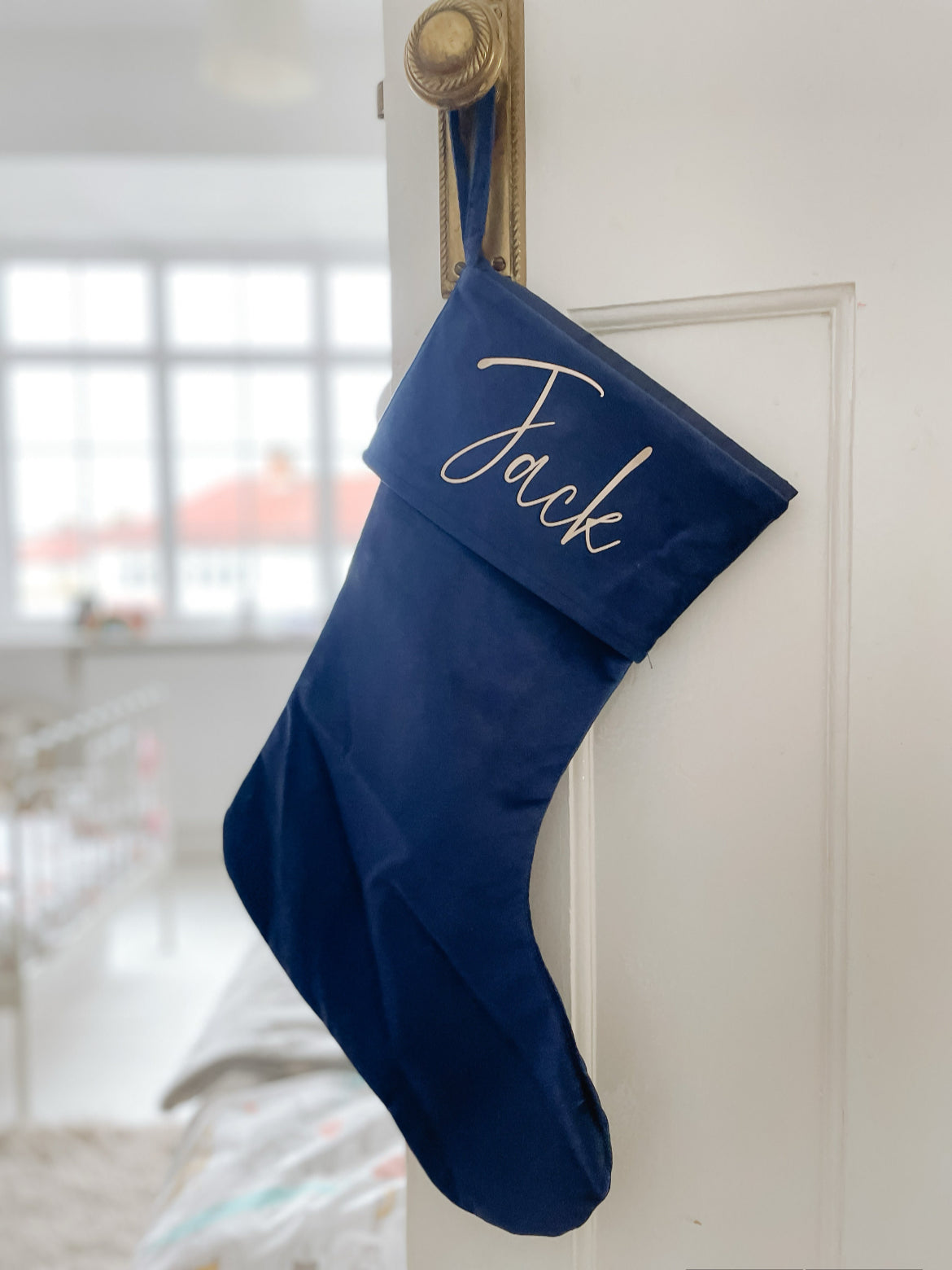 Personalised velvet Christmas stocking