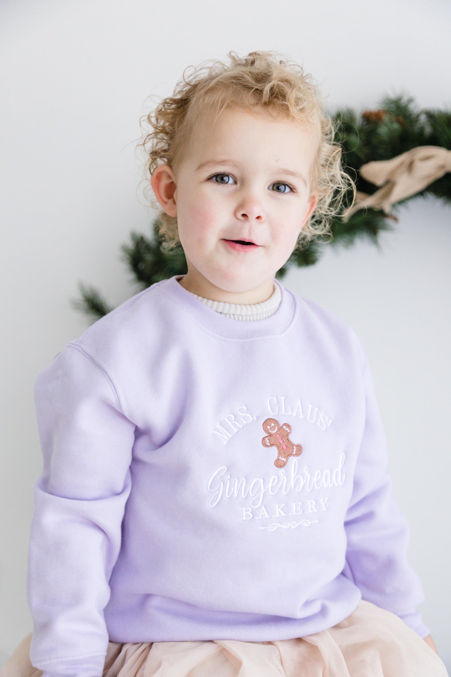 Embroidered Christmas Mrs Claus’ bakery children's sweatshirt