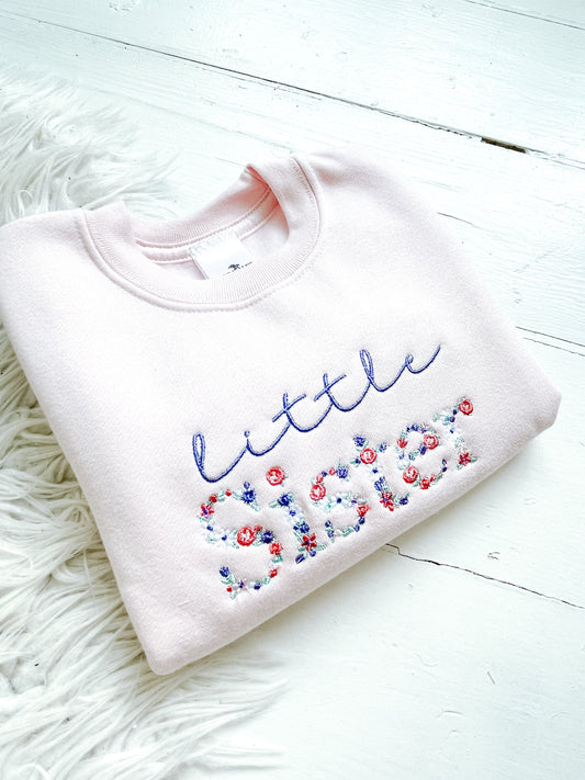 Little Sister Kids sibling sweatshirts | big sister | little sister| twinning |pregnancy announcement| kids sweatshirt