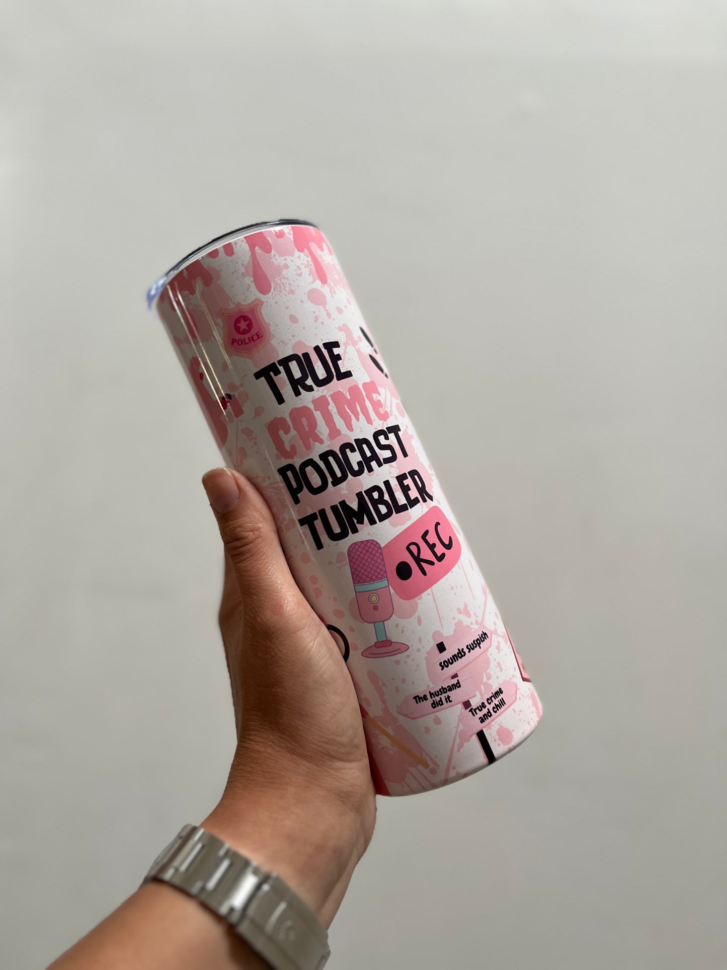 True Crime podcast 20oz tumbler