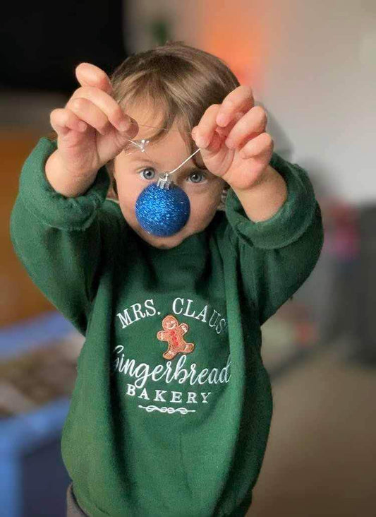 Embroidered Christmas Mrs Claus’ bakery children's sweatshirt