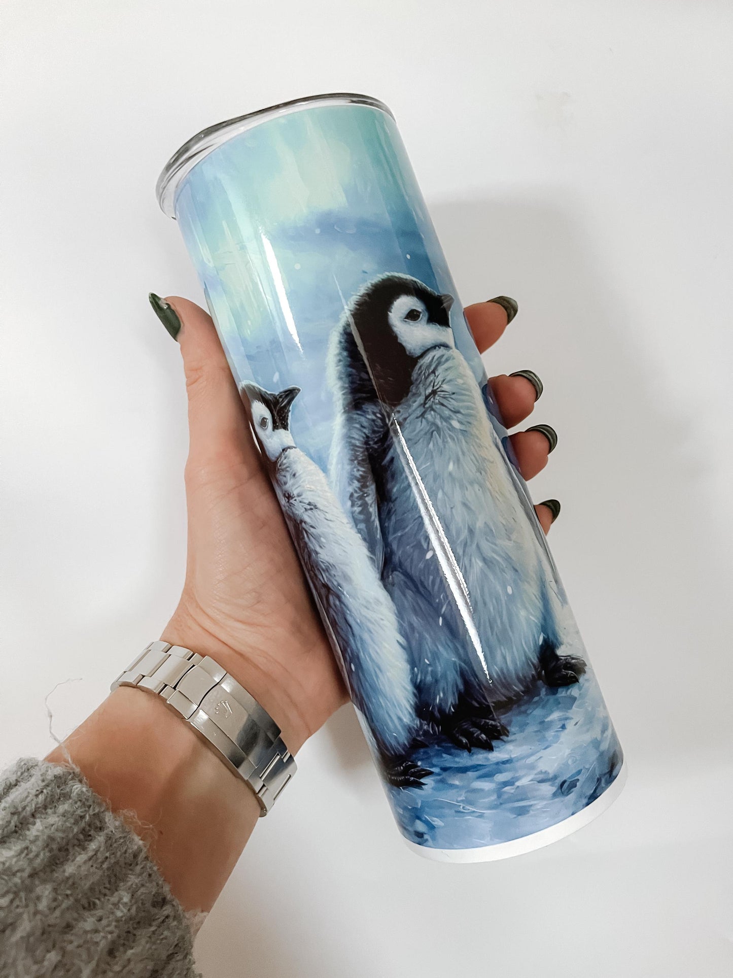 Baby penguins| highland cow |giraffe 20oz reusable drinking tumbler for coffee, tea or cold drinks |travel mug | personalised water bottle