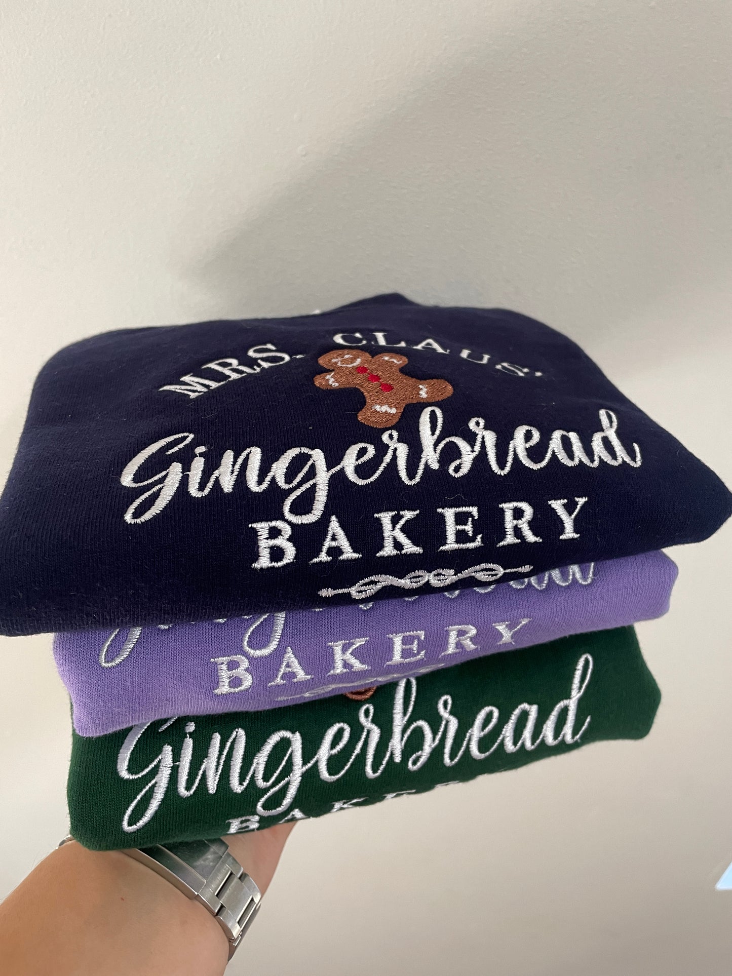 Embroidered Christmas Mrs Claus’ bakery children's sweatshirt