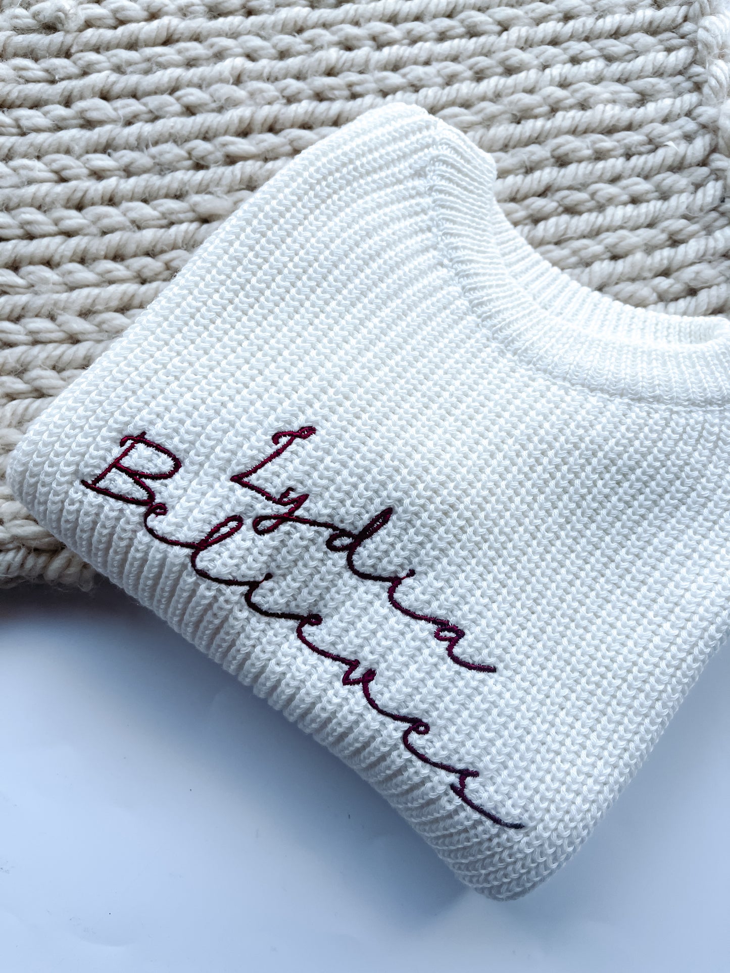 Personalised, embroidered I believe knitted Christmas Sweatshirt | Christmas Jumper | matching Christmas Jumpers