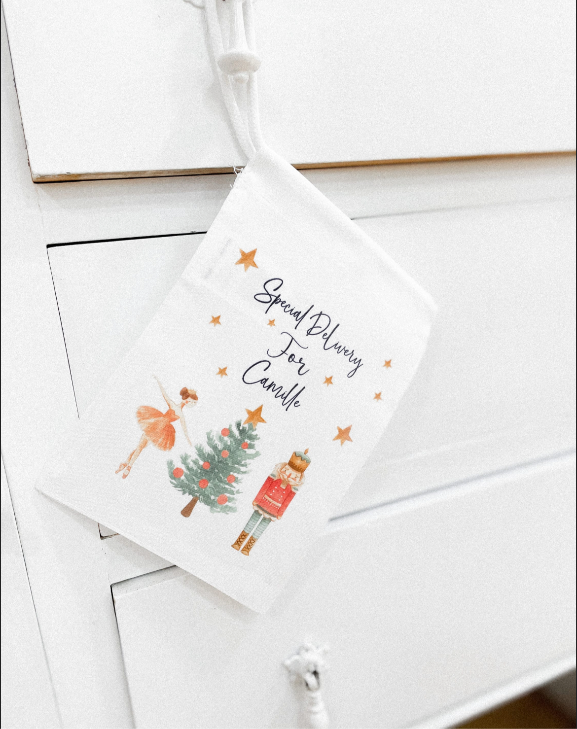 Personalised drawstring Christmas gift bags