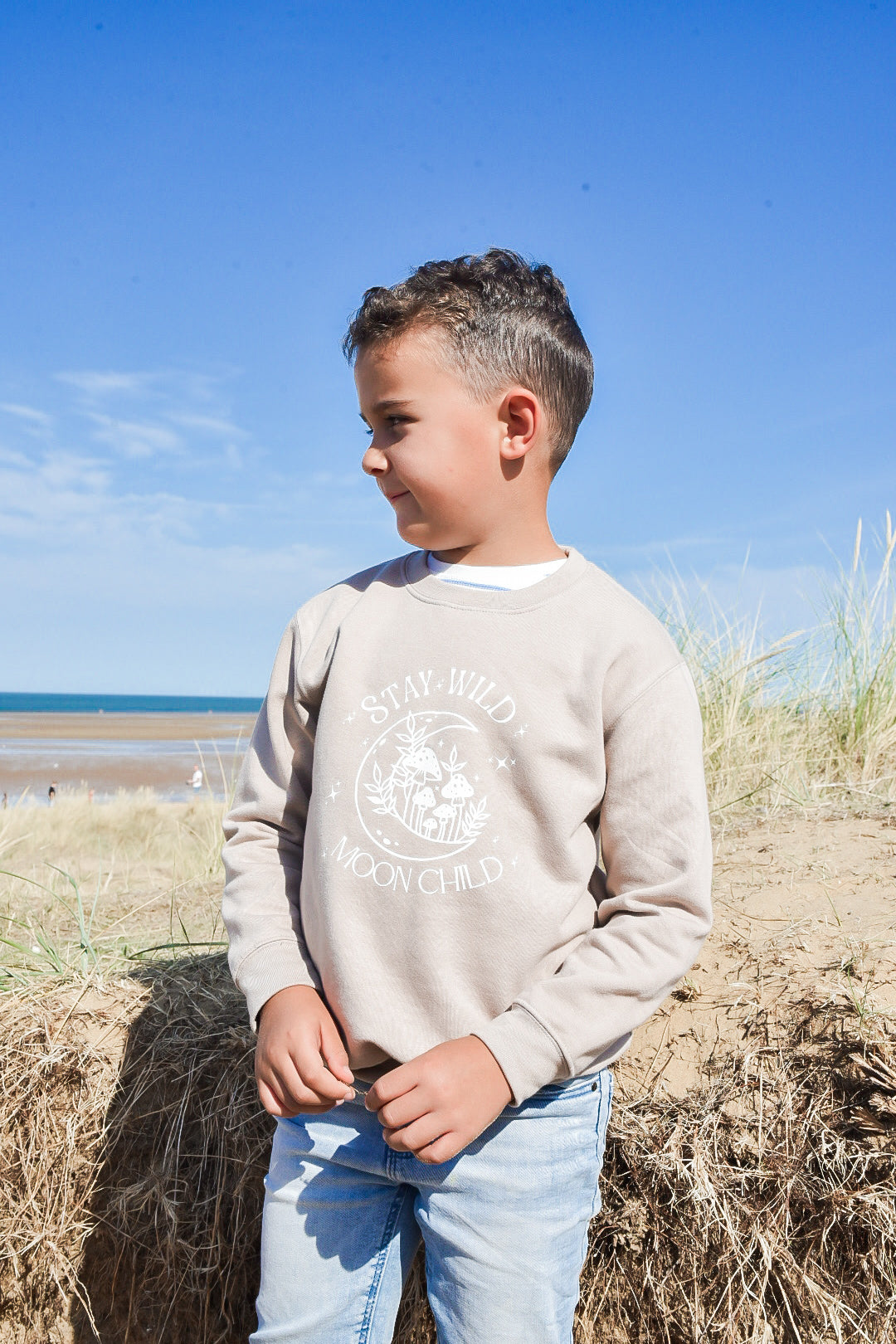π "Stay Wild Moon Child" Kids' Sweatshirt β Cozy Cotton Jumper with Vinyl Print π