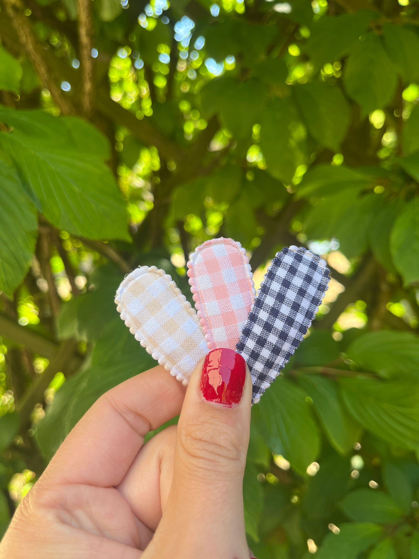 Snap clip Gingham