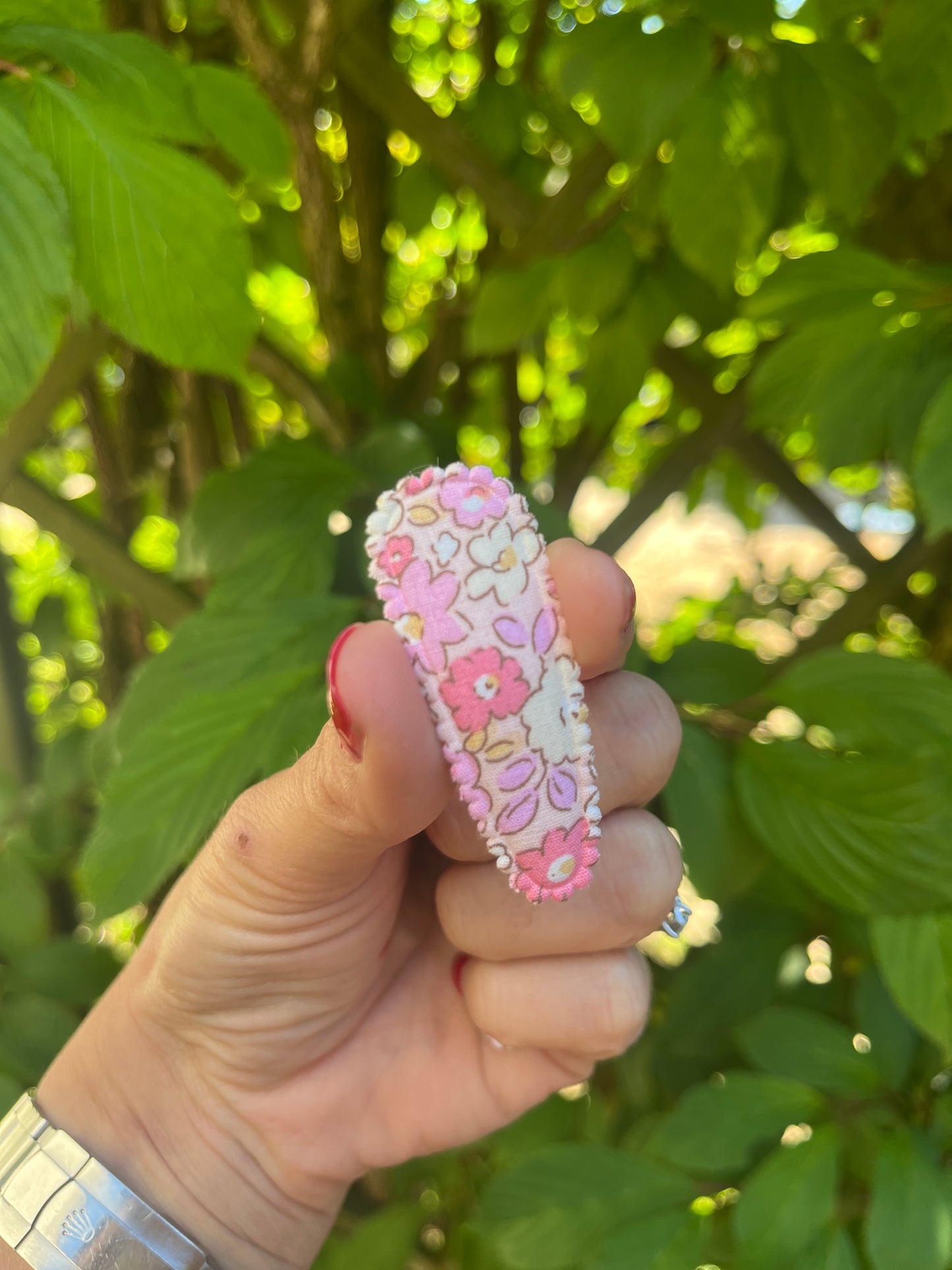 Pretty floral girls hair snap clip