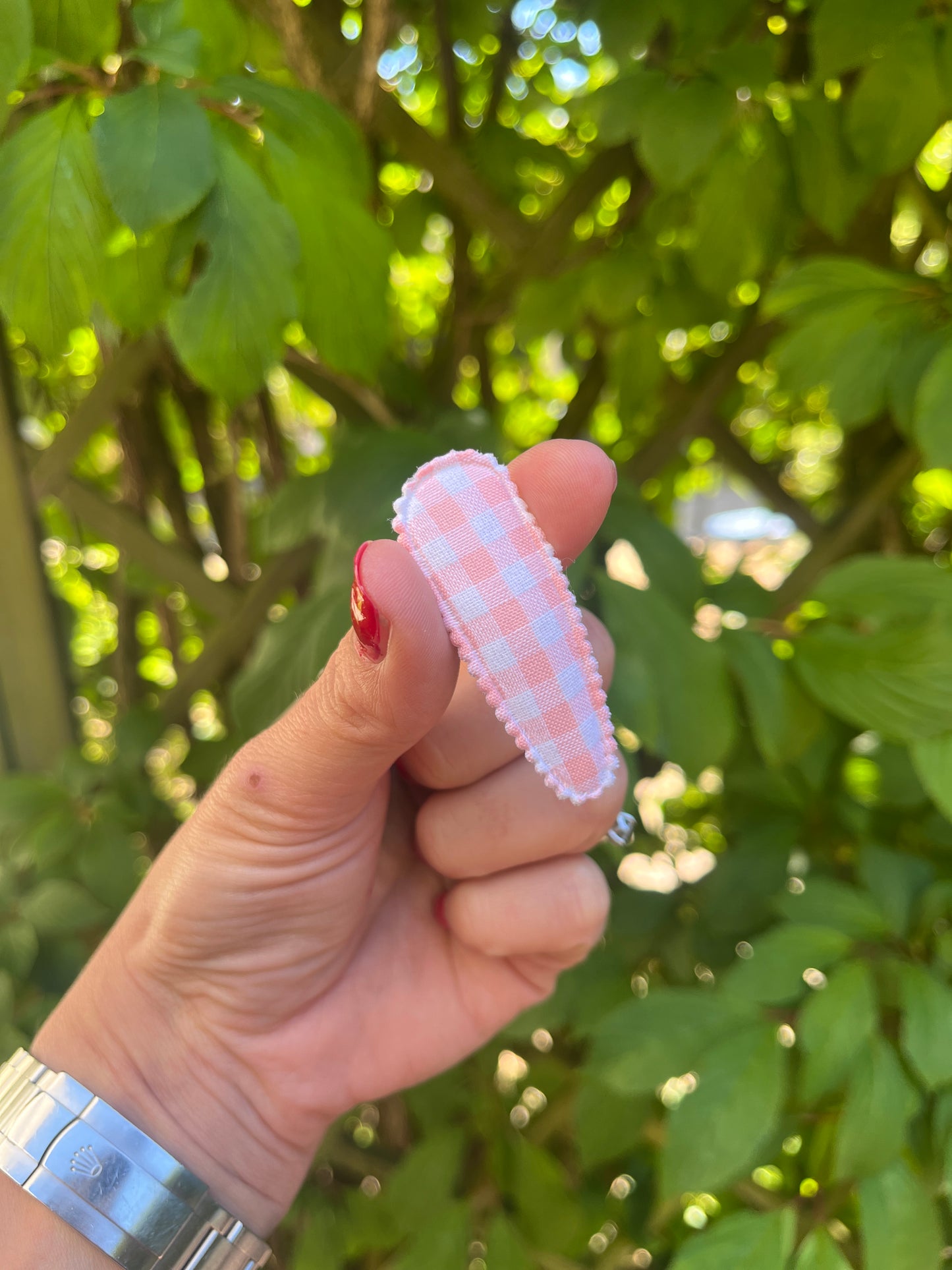Snap clip Gingham