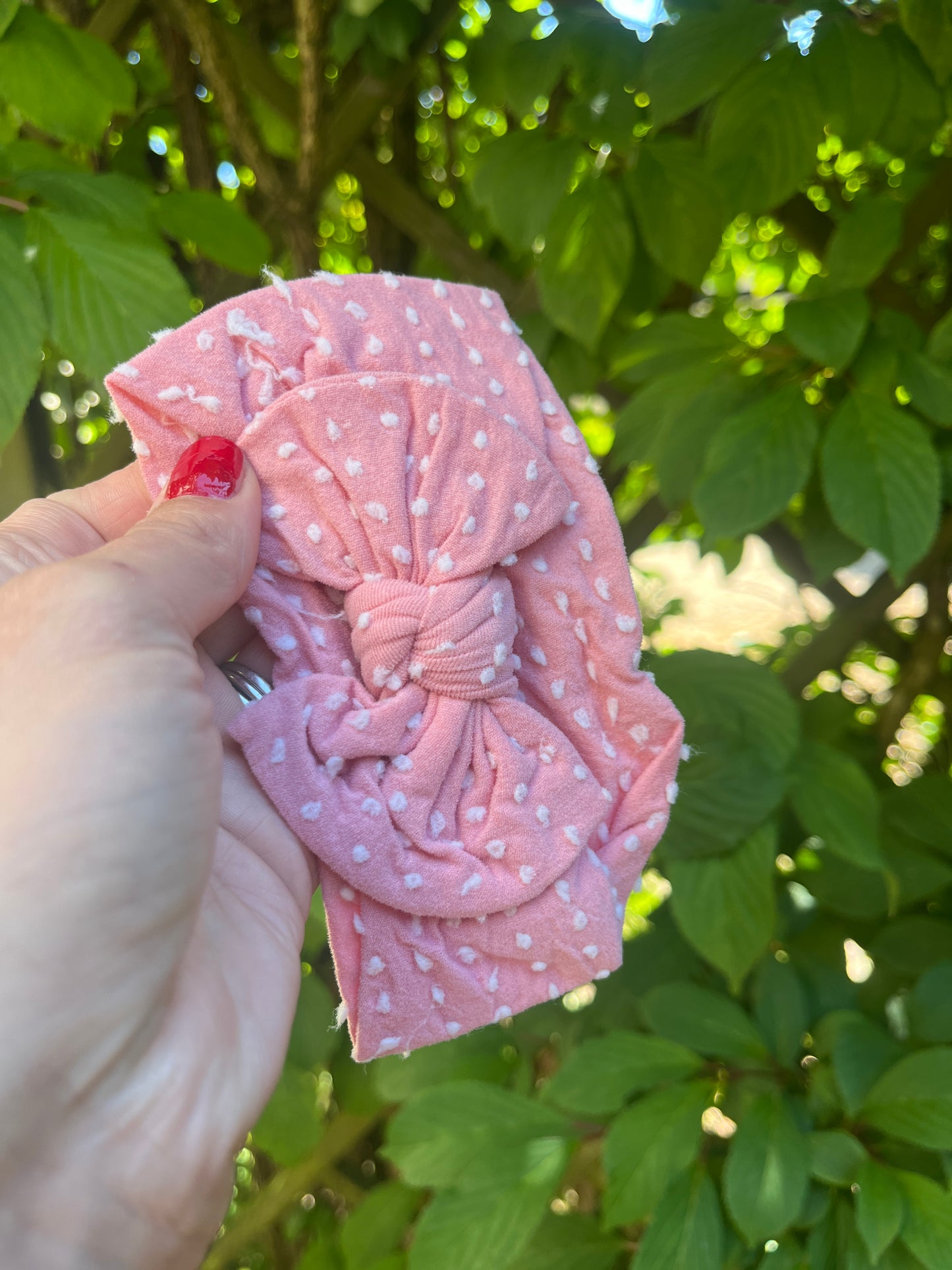 Autumn girls pink dotty headband