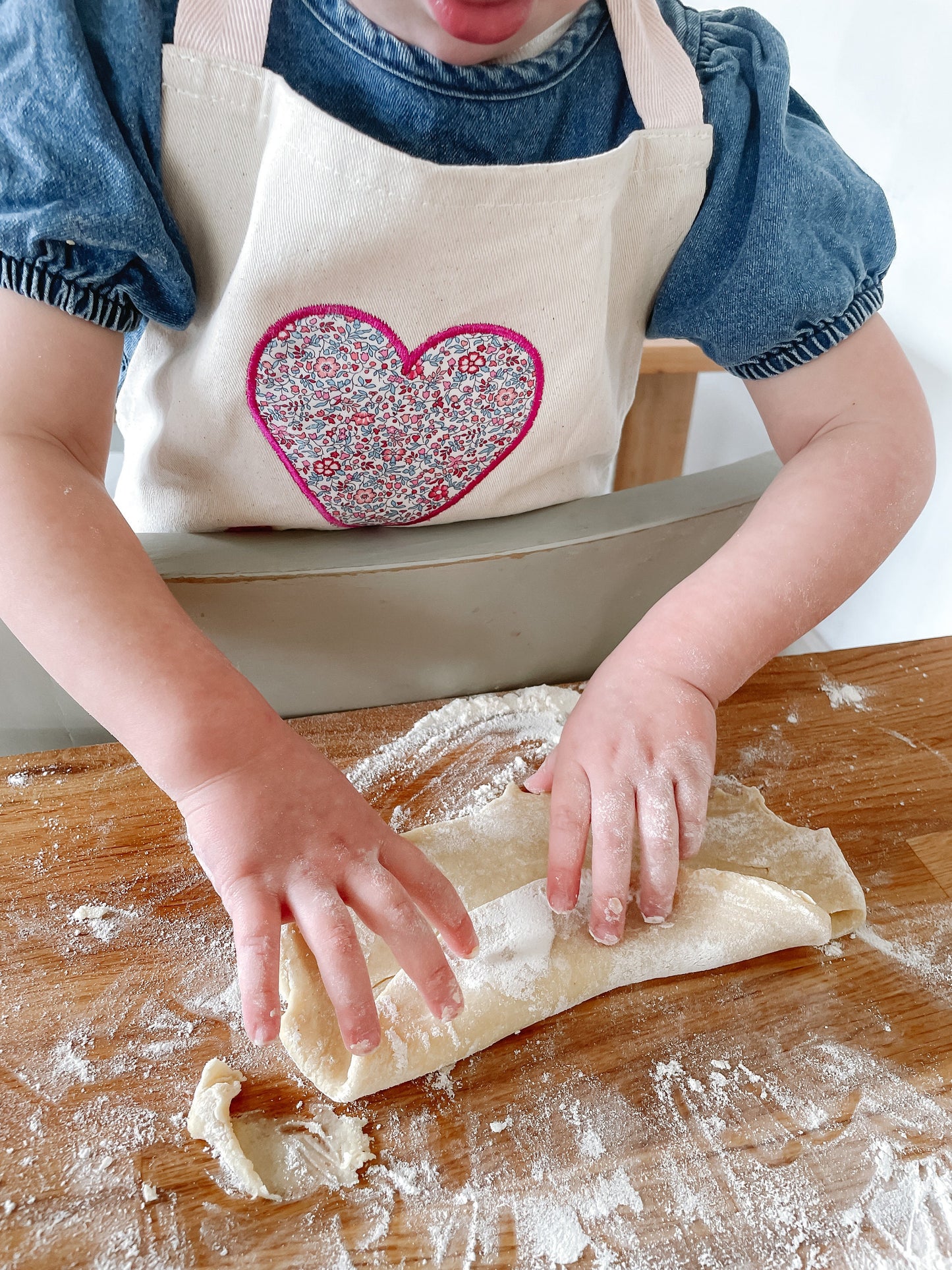 Personalised apron | children’s liberty print personalised embroidered apron | craft | baking | cooking apron