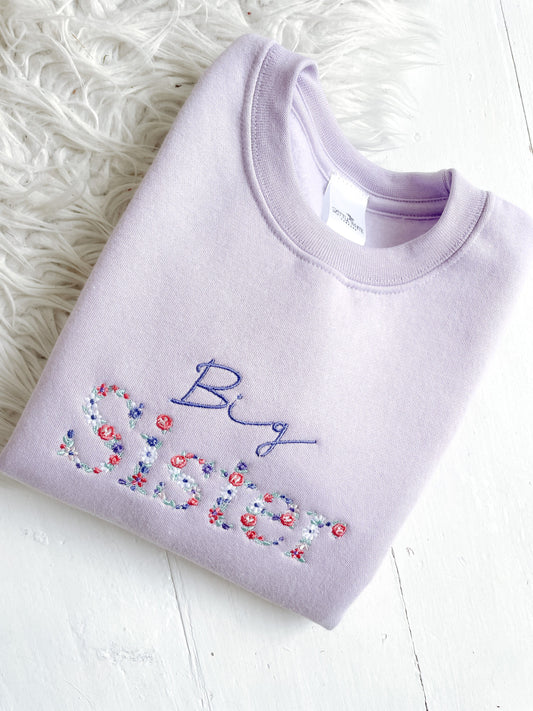 Big sister Kids sibling sweatshirts | big sister | little sister| twinning |pregnancy announcement kids sweatshirt