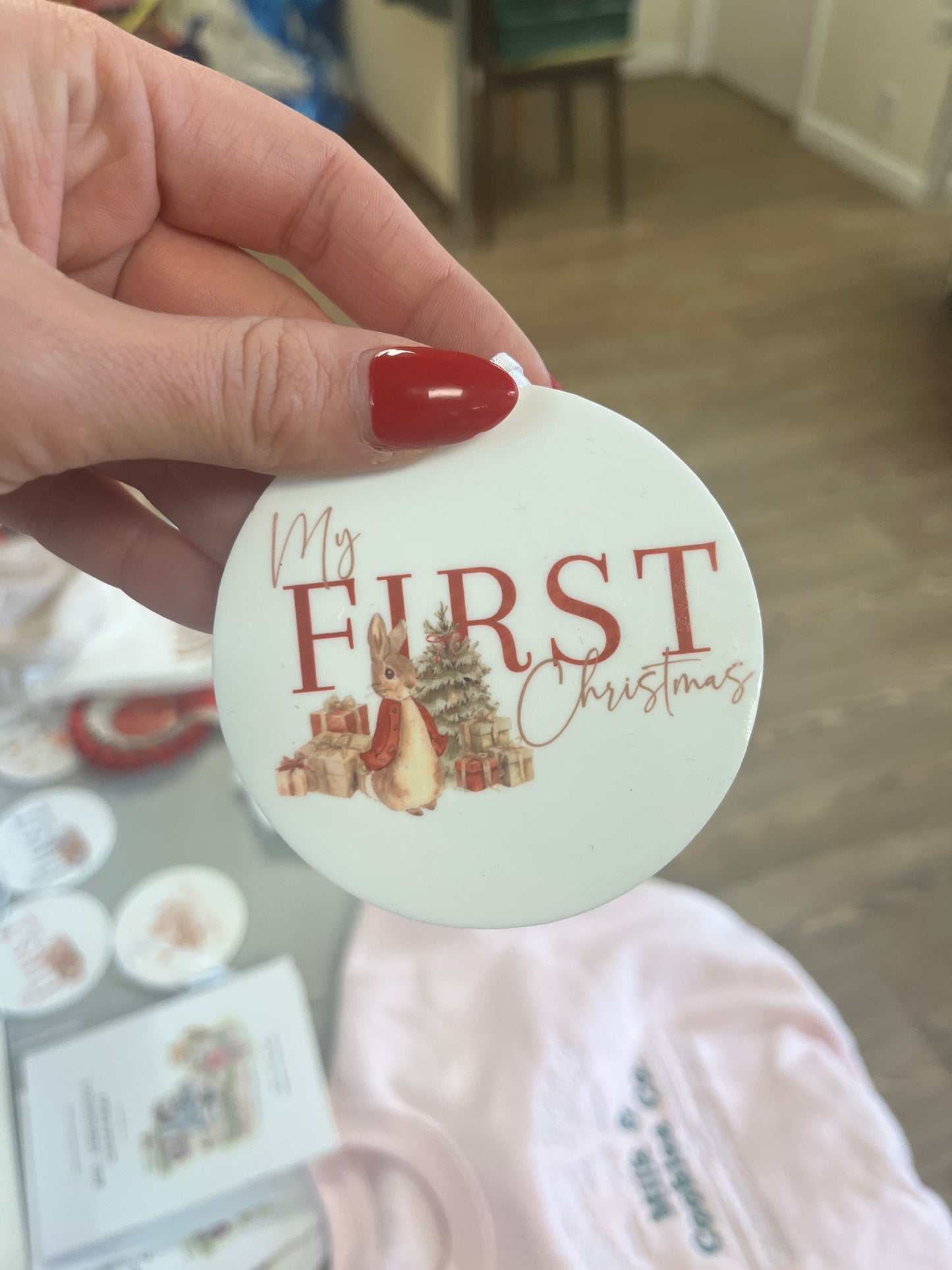 My first Christmas baby keepsake bauble, Christmas tree ornament