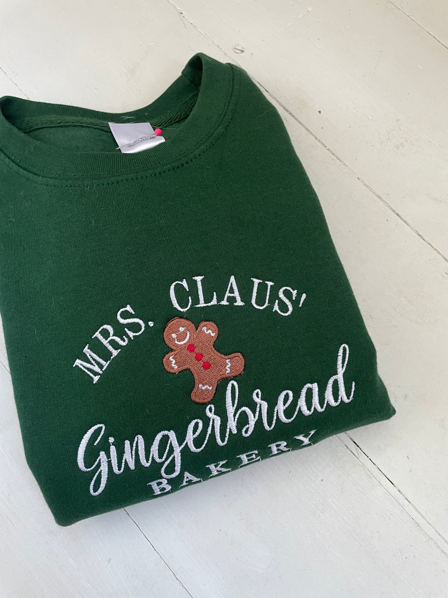 Embroidered Christmas Mrs Claus’ bakery children's sweatshirt