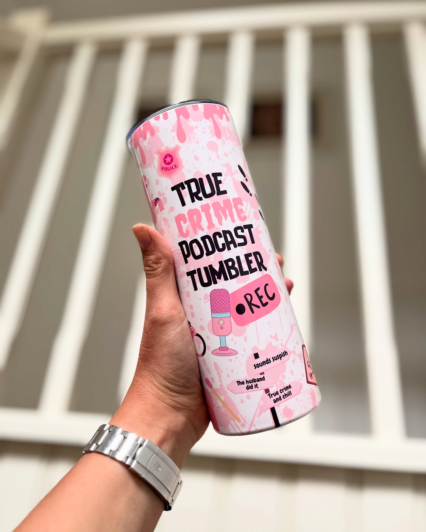 True crime podcast 20oz tumbler