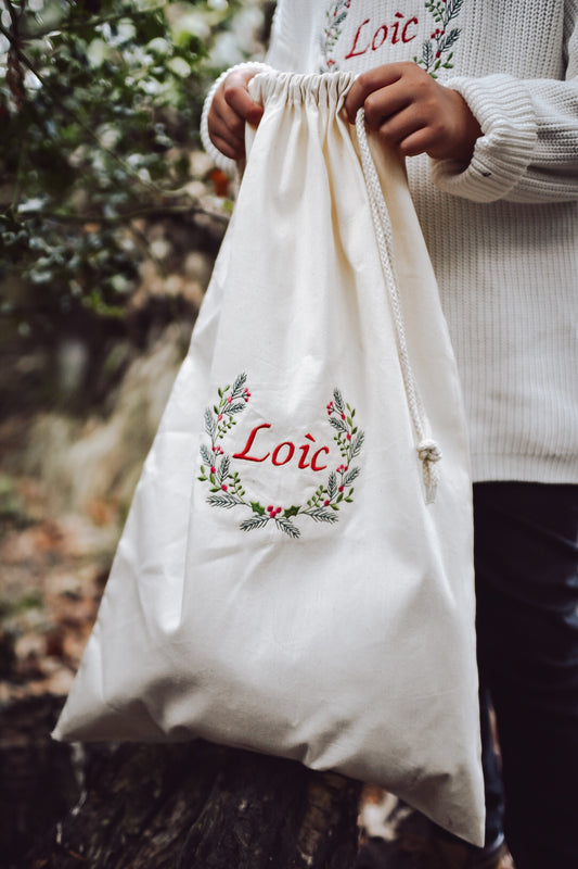 Personalised embroidered Christmas Sack