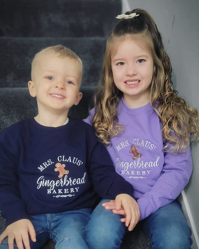Embroidered Christmas Mrs Claus’ bakery children's sweatshirt