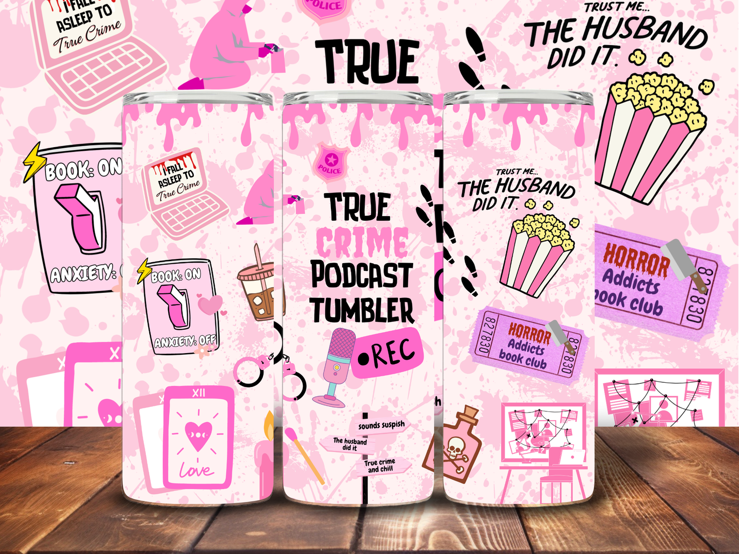 True crime podcast 20oz tumbler