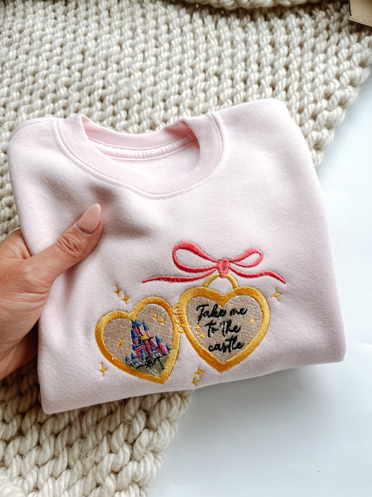 Children’s Take Me to the Castle Sweatshirt – Embroidered Disney-Inspired Jumper