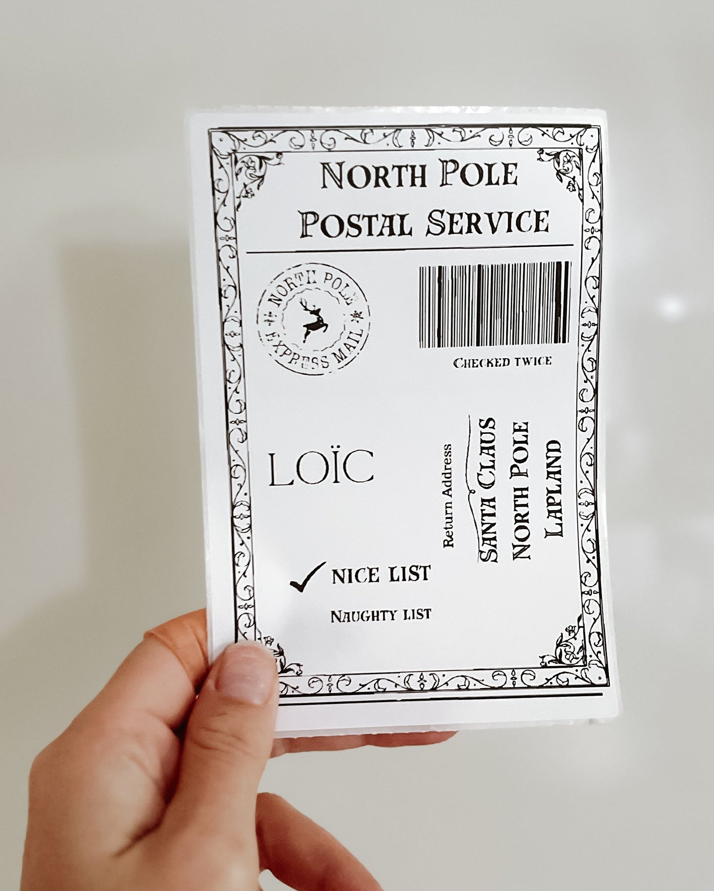 Father Christmas postage| gift  label | Santa label