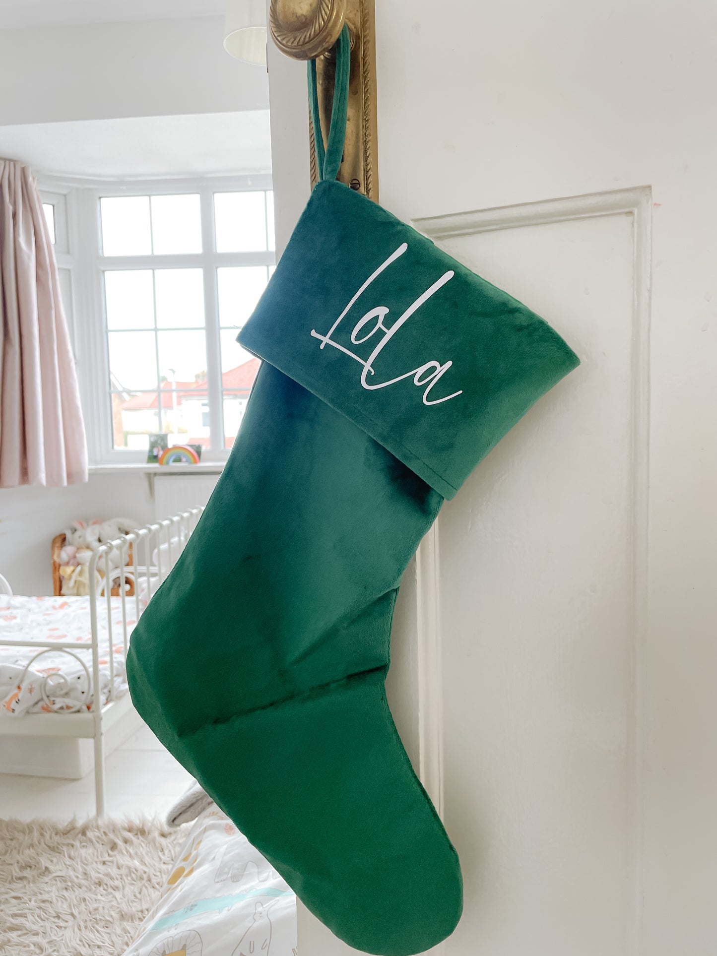 Personalised velvet Christmas stocking