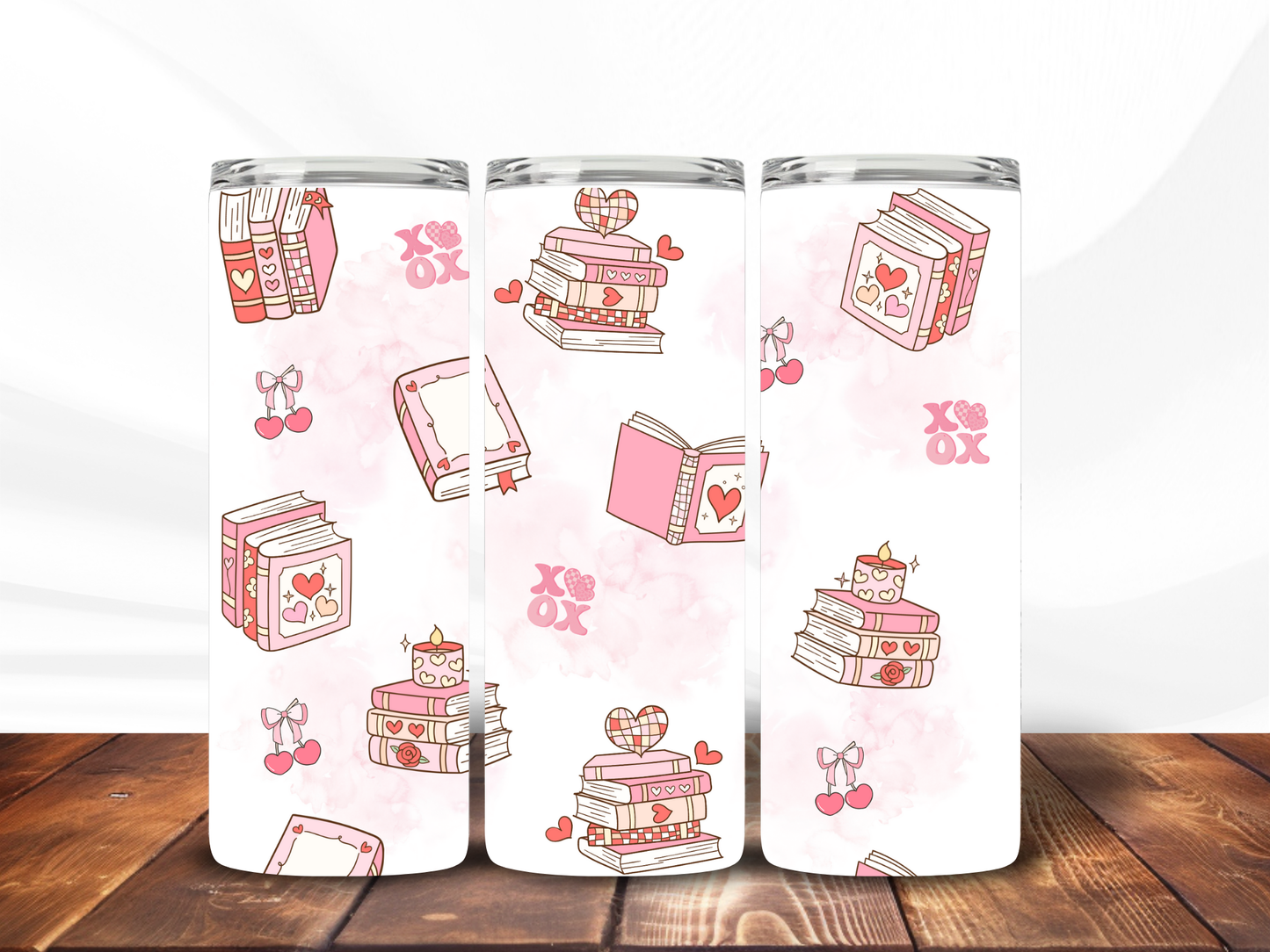 Pink Love to Read 20oz stainless steel tumbler