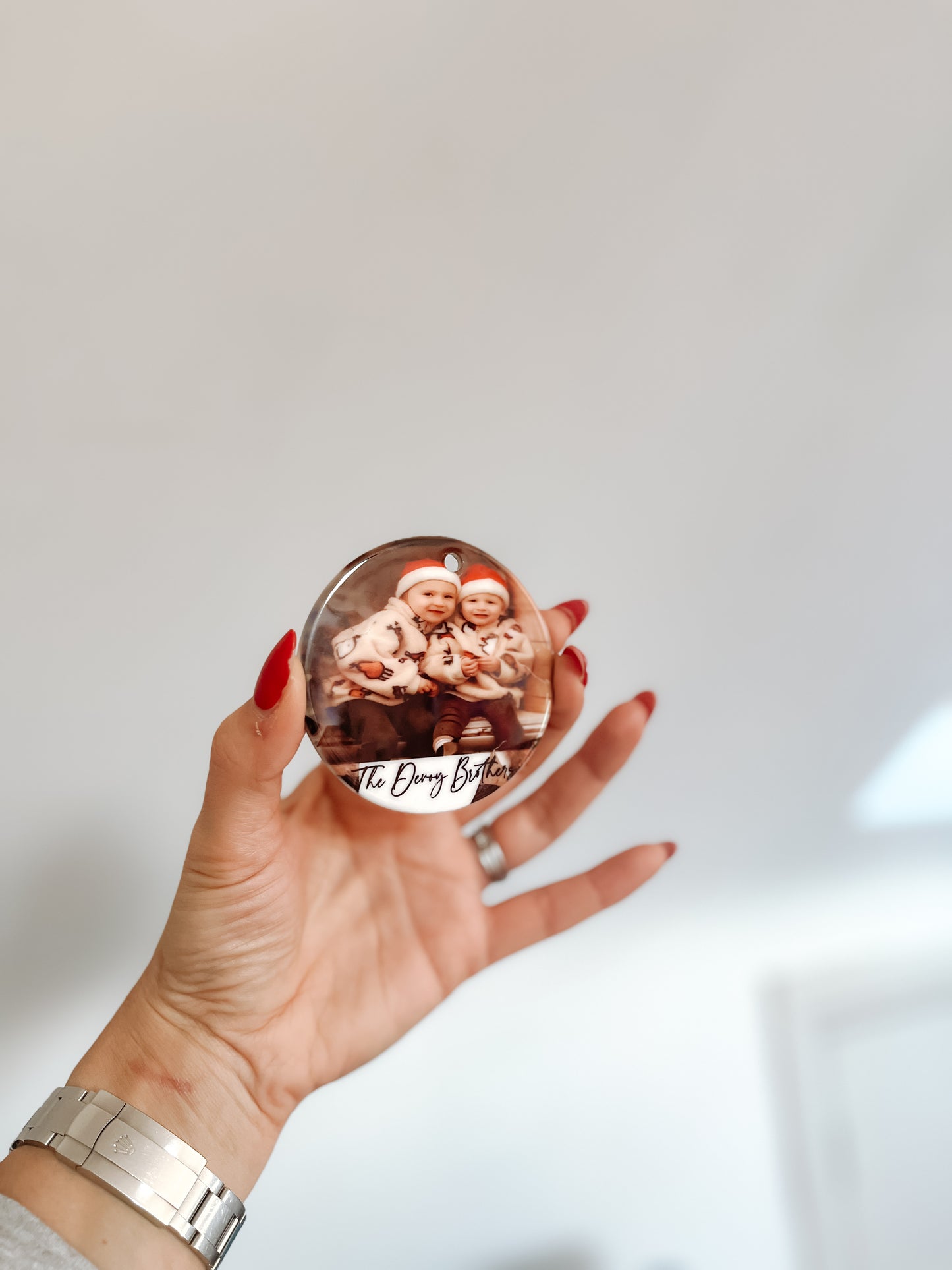 Personalised photo ceramic Christmas tree ornament decoration