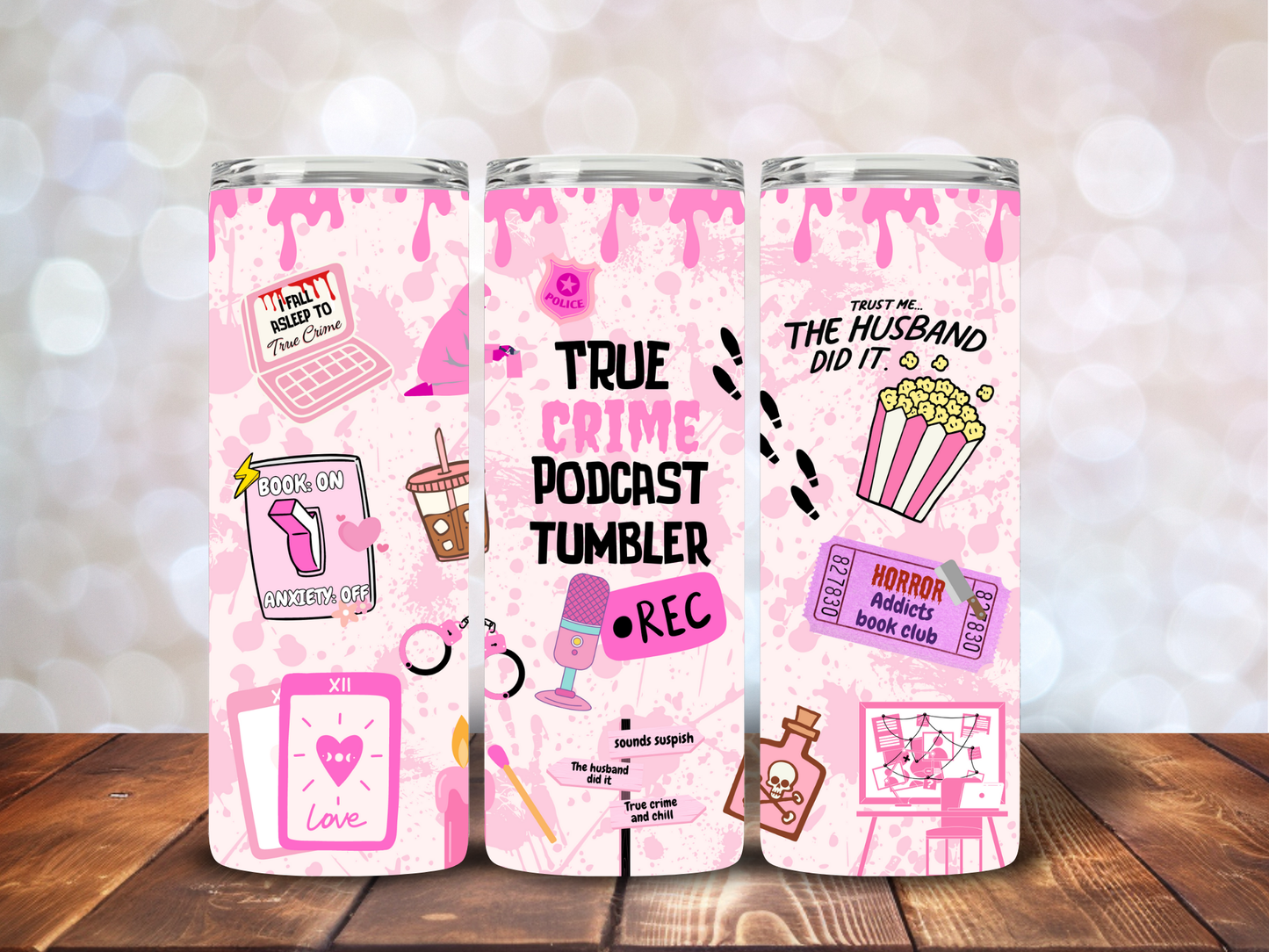 True crime podcast 20oz tumbler