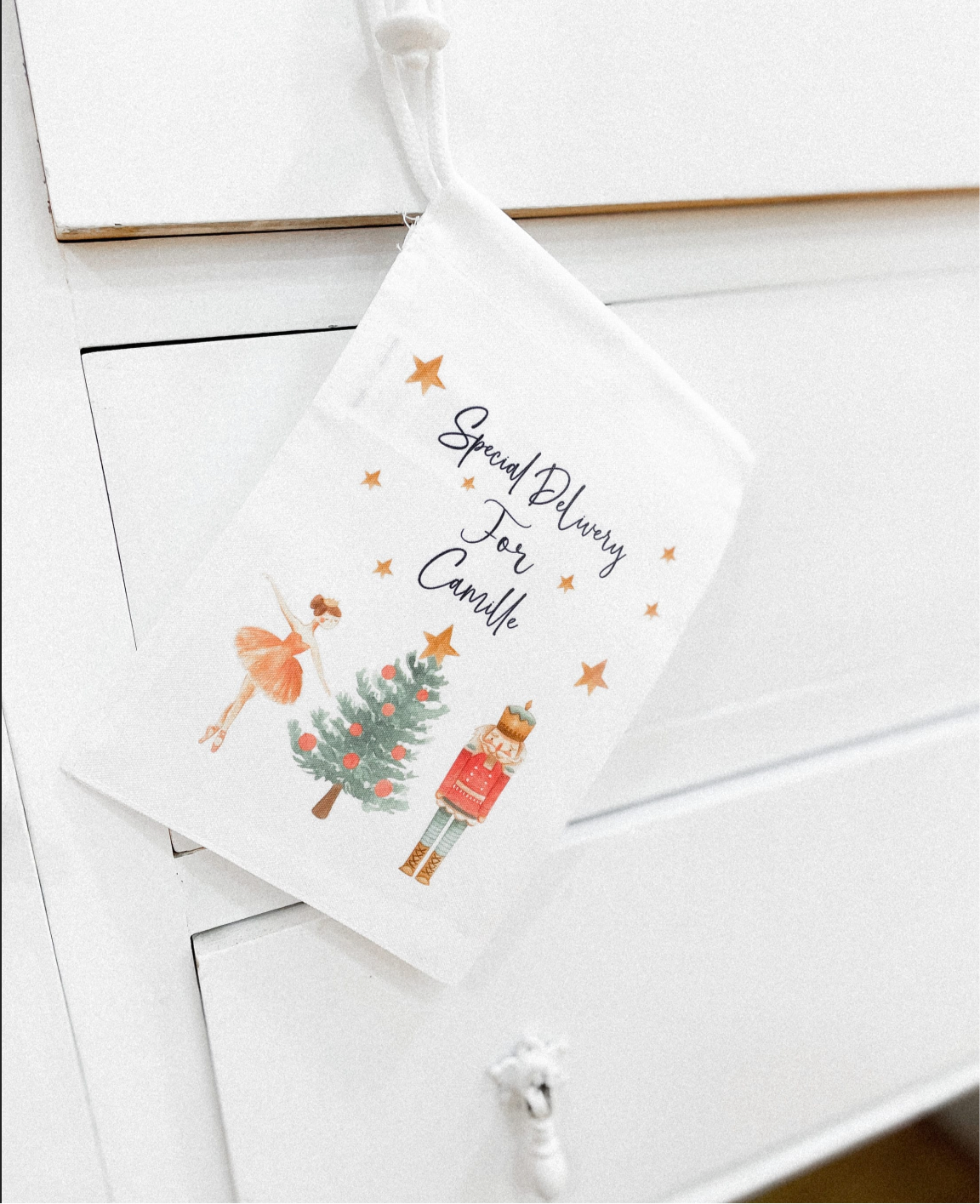 Personalised drawstring Christmas gift bags