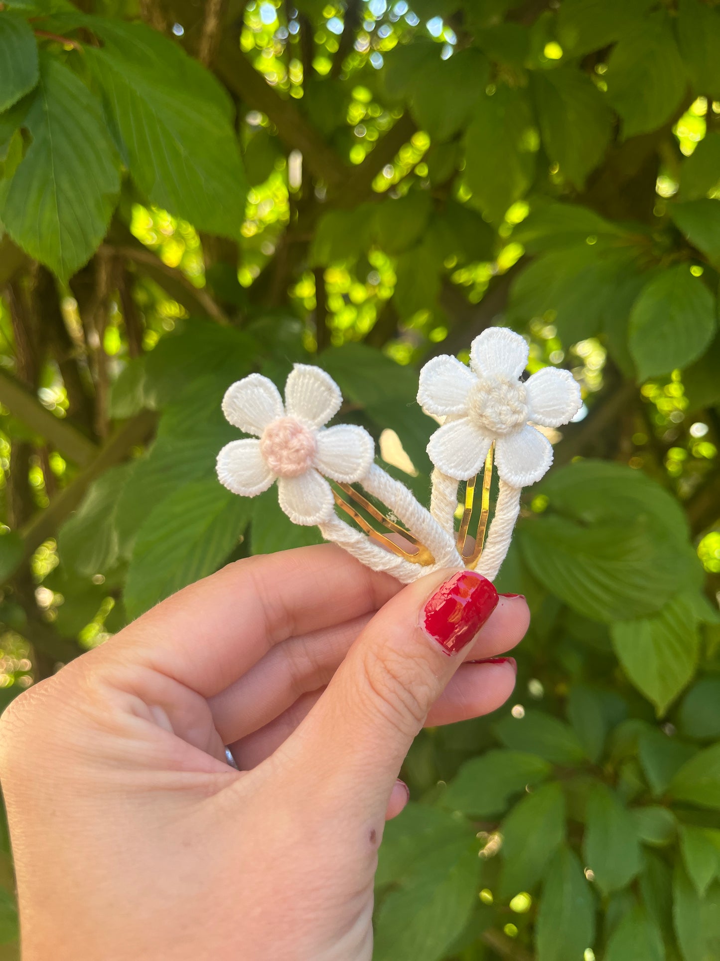 Flower woven girls hair clip