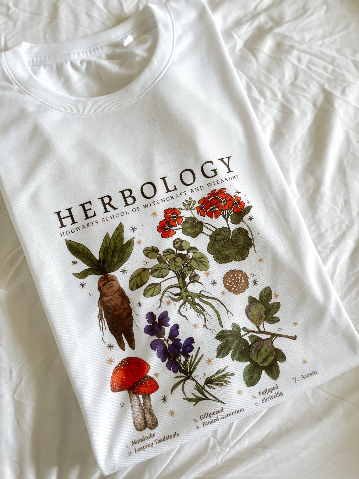 🪴 Herbology-Inspired White T-Shirt – Magical Plant Lover’s Tee 🧪